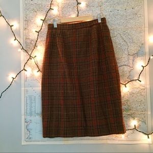 Vintage Plaid Office Skirt